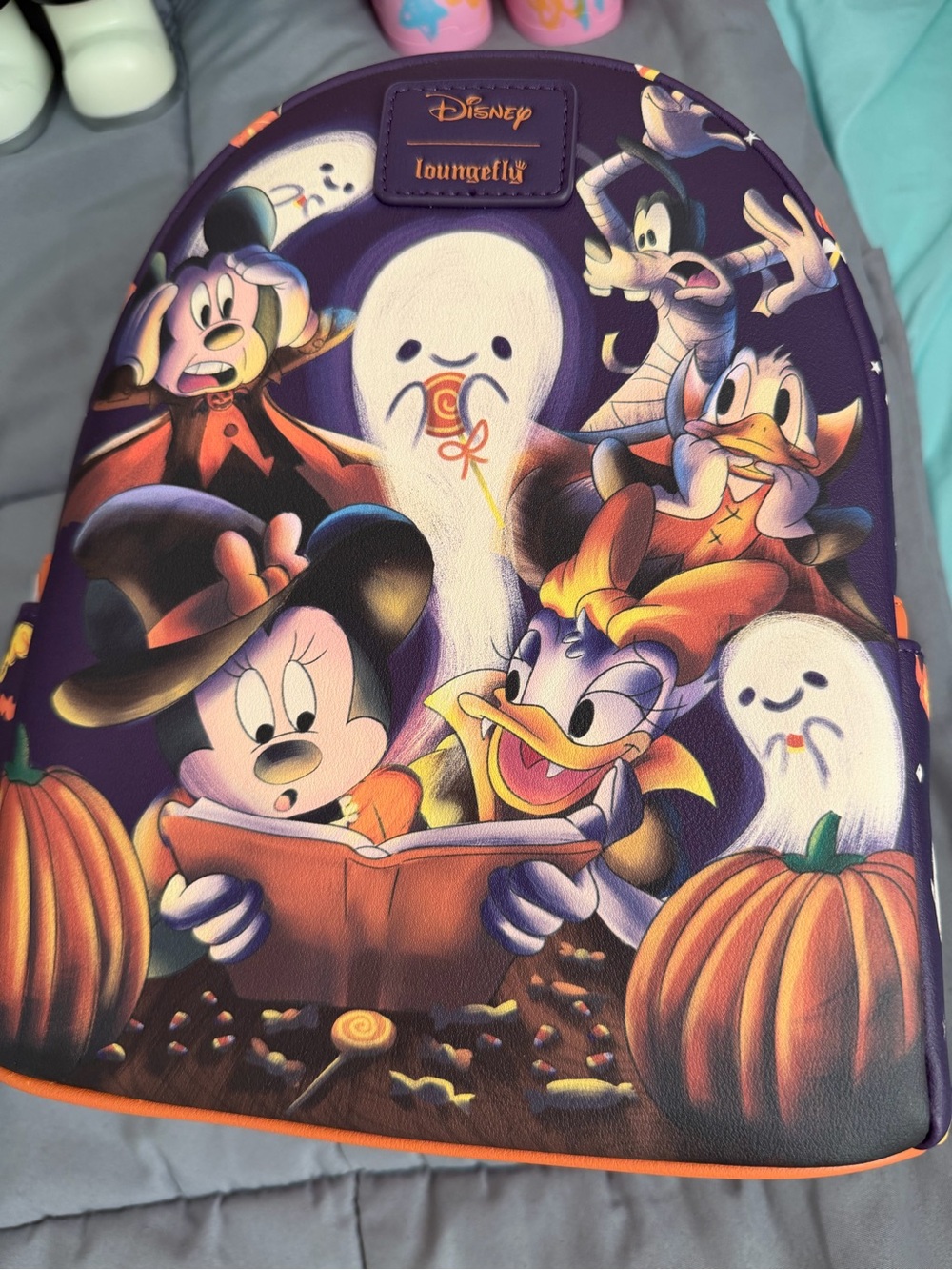 Loungefly Purple Halloween Disney Character Backpack and Wallet Set - Picture 7 of 10